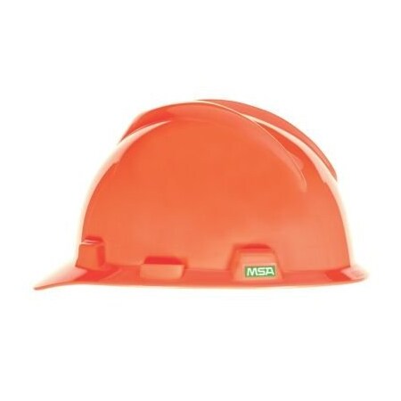 Msa Safety Cap, V-Gd, Withratchet Susp., Fl. Orange 10104929